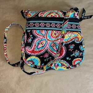 Vera Bradley Pink and Black Crossbody Bag with Paisley Design
